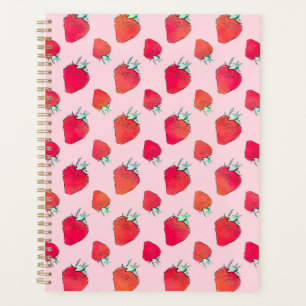 Vintage mignonne fraises rouges Fille rose Motif