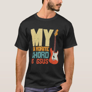 Vintage Mijn Favoriete Akkoord Is Gsus Jezus Gitar T-shirt