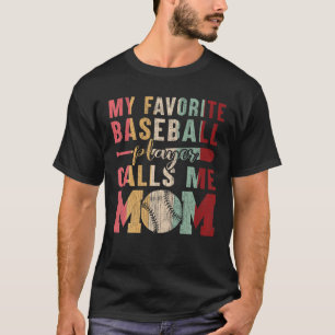 Vintage Mijn favoriete speler roept me mam Basebal T-shirt