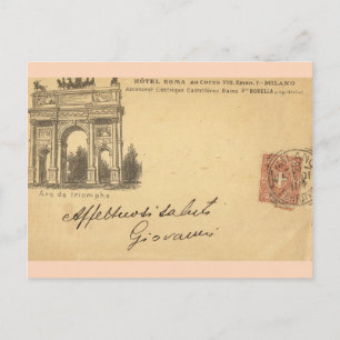 Vintage Milaan, Hotel Roma 1901 Briefkaart