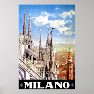 Vintage Milano Reis Unieke Print Poster