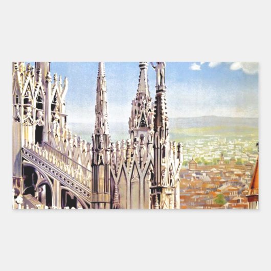 Vintage Milano Travel Rechthoekige Sticker (Voorkant)