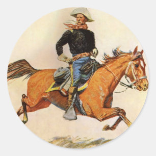 Vintage Militair, Een Cavalerie Officier door Remi Ronde Sticker