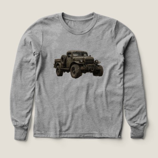 Vintage Military Off-Road Truck Illustration (Motif recto)
