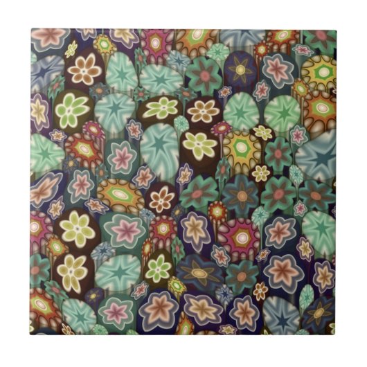 Vintage Millefiori Tegeltje (Voorkant)