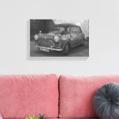 Vintage Mini Cooper toile rétro noir et blanc (Insitu(Salon))
