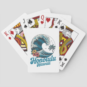 Vintage Minimal Honolulu Hawaï Aloha Reizen Pokerkaarten