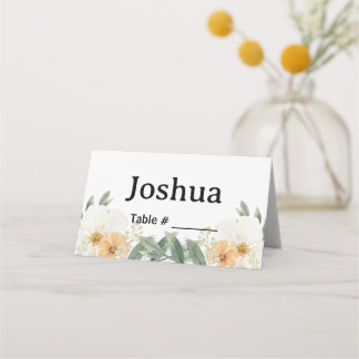Vintage Minimalist Floral Personalized Place Card