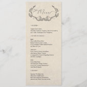 Vintage Minimalist Wedding Menu Card (Devant)