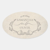 Vintage Minimalist Wedding Sticker (Voorkant)