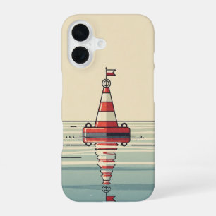 Vintage Minimalistische Reddingsboei iPhone 16 Hoesje