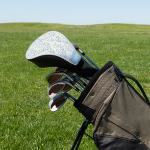 Vintage Minimalistische Stofblauwe Crème Bloemrijk Golfheadcover