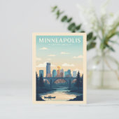 Vintage Minneapolis Briefkaart (Staand voorkant)