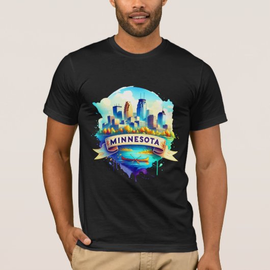Vintage Minnesota Map T-Shirts – Retro us state (Devant)