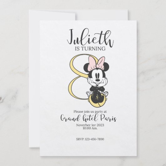 Vintage Minnie Mouse invitation fancy (Devant)