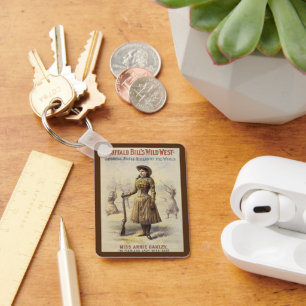 Vintage Miss Annie Oakley, Westerse Cowgirl Sleutelhanger