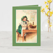 Vintage Miss op de telefoon Kaart (Gele Bloem)