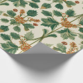 Vintage Mistletoe Botanical Christmas Pattern Cadeaupapier (Hoek)