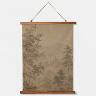 Vintage Misty Boslandschap Tapijt Hangend Wandkleed