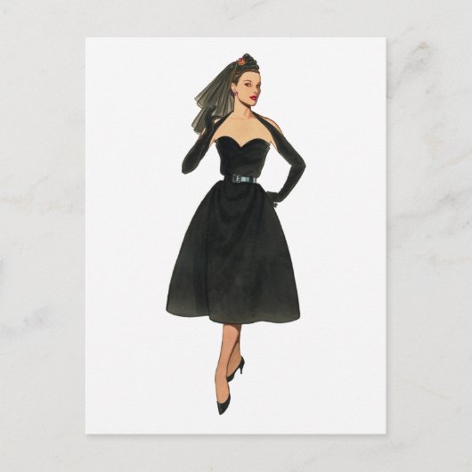 Vintage Mode Afbeelding Briefkaart (Voorkant)