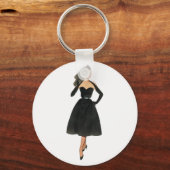 Vintage Mode Afbeelding Sleutelhanger (Voorkant)