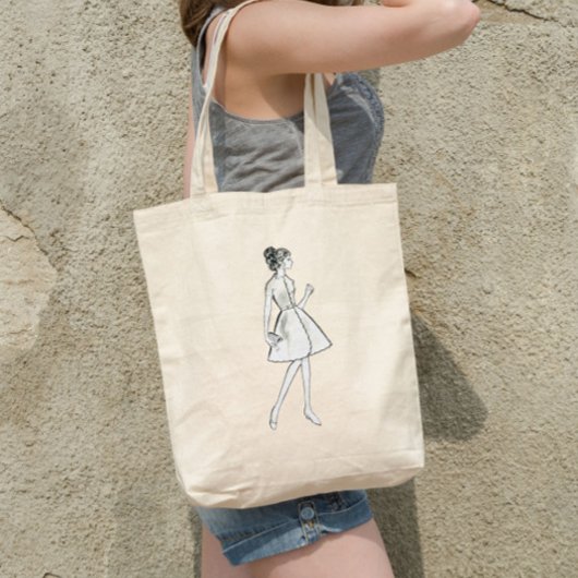 Vintage mode canvas tas vrouw