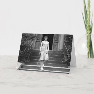 Vintage Mode van 1920 voor vrouwelijke tennis Kaart