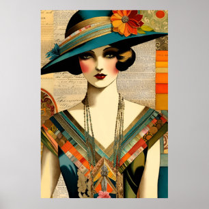 Vintage Mode Vrouw Poster