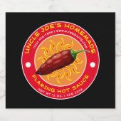 Vintage Modèle Étiquette Flamme Maison Chaud Sauce (Étiquettes simples)