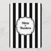 Vintage Modern Stripe Rehearsal Dinner Invitation Kaart (Achterkant)
