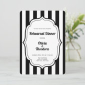 Vintage Modern Stripe Rehearsal Dinner Invitation Kaart (Staand voorkant)