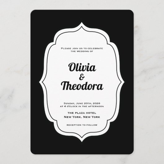 Vintage Modern Stripe wedding invitation (Devant)