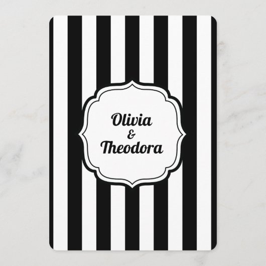 Vintage Modern Stripe wedding invitation (Dos)