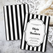 Vintage Modern Stripe Wedding Invitation