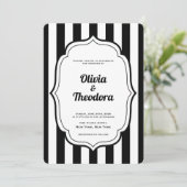 Vintage Modern Stripe Wedding Invitation (Debout devant)