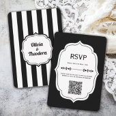 Vintage Modern Stripe Wedding Online RSVP Cards