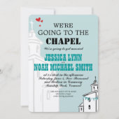 Vintage Modern We gaan naar de kapel Trouwen Kaart (Voorkant)