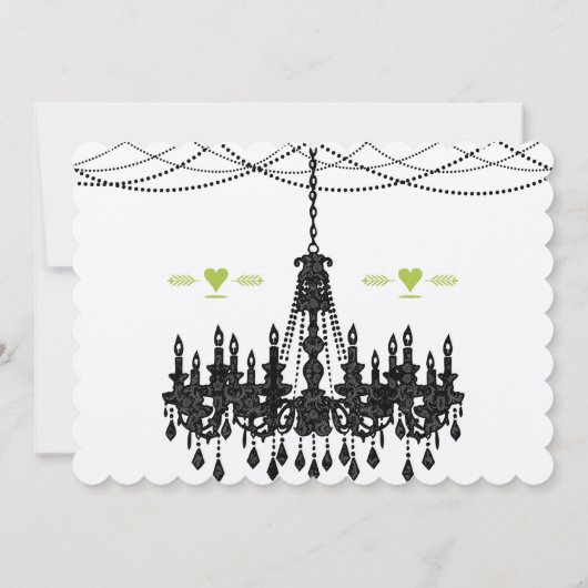 Vintage Moderne Aqua Chandelier Mariage Invitation