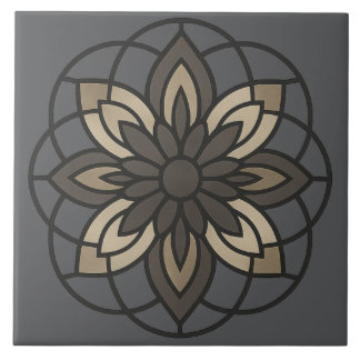 Vintage-Moderne Bloemengeometrie Tegeltje