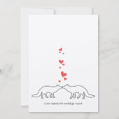 Vintage Moderne Cute Fox Faire-part de mariage (Dos)
