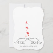Vintage Moderne Cute Fox Faire-part de mariage (Dos)