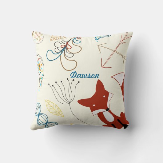 Vintage moderne Flèches Fox Coussin bois (Verso)
