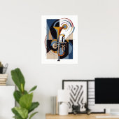 Vintage Moderne Jazz Poster (Thuiskantoor)
