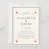 Vintage Moderne jouer aux cartes coeurs Mariage si
