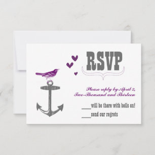 Vintage Moderne Schattige Stralende Orchidee Vogel RSVP Kaartje