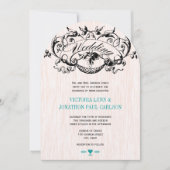 Vintage Moderne Turquoise Aqua Wedding Invitations (Devant)