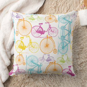 Vintage moderne Vélo couleur brillante Coussin néo