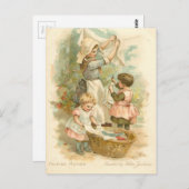 Vintage Moeder helpen Briefkaart (Voorkant / Achterkant)