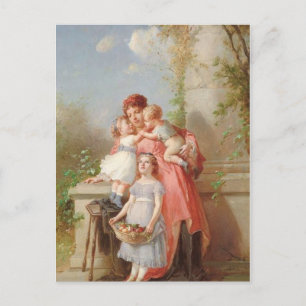 Vintage - Moeder & kinderen Briefkaart