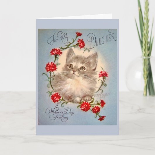 Vintage Moederdag - aan Mijn Dochter, Kaart (Voorkant)